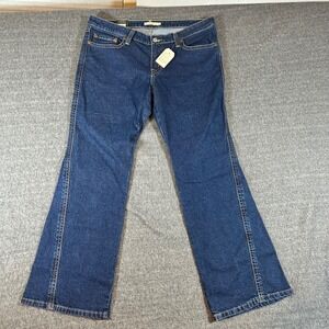 Levis Premium Noughties Bootcut Jeans Womens 34x32 Fits 40x31 Low Rise Dark Wash